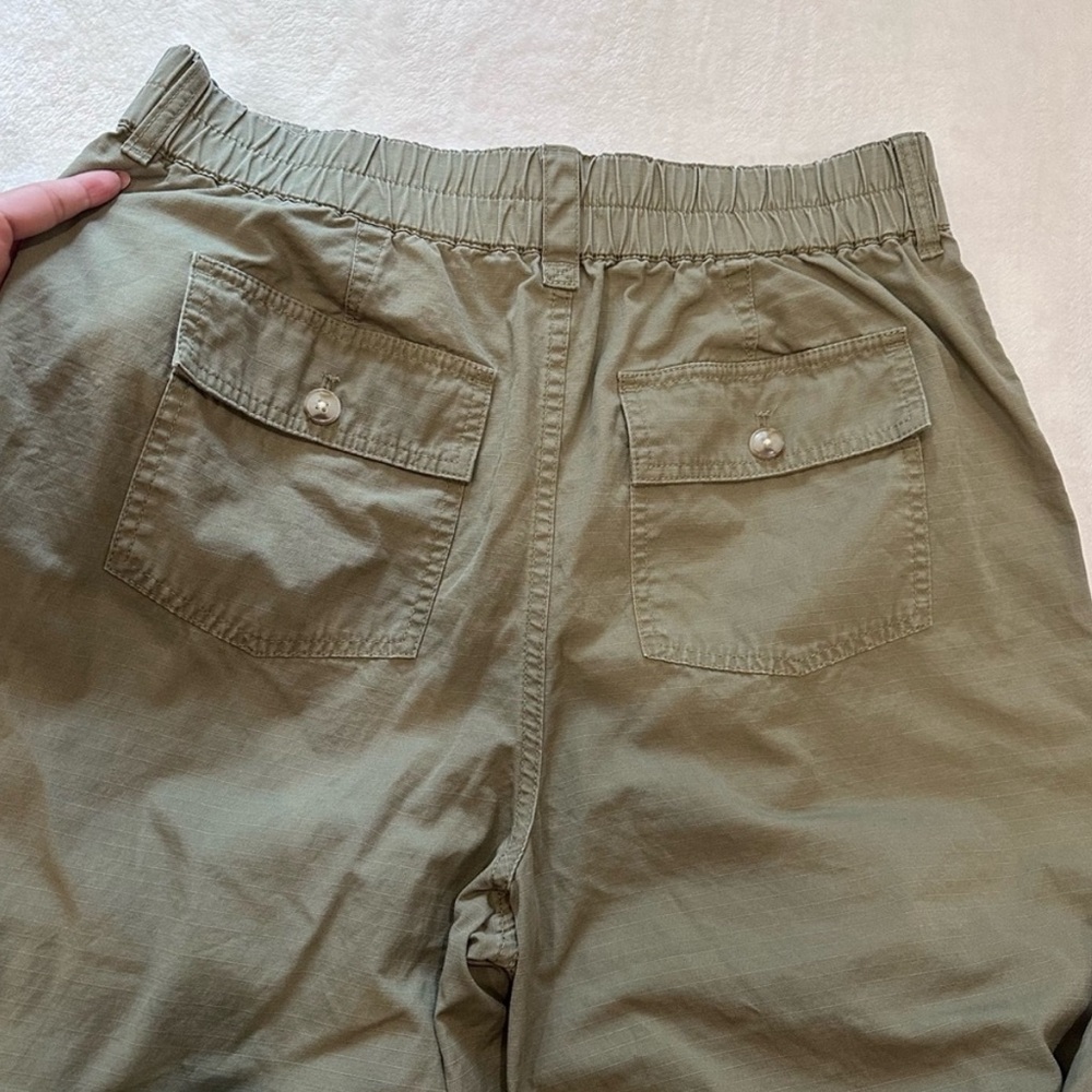 Madewell Cotton Ripstop Pull-On Straight Cargo Pants in Khaki Green Size L - Picture 11 of 11